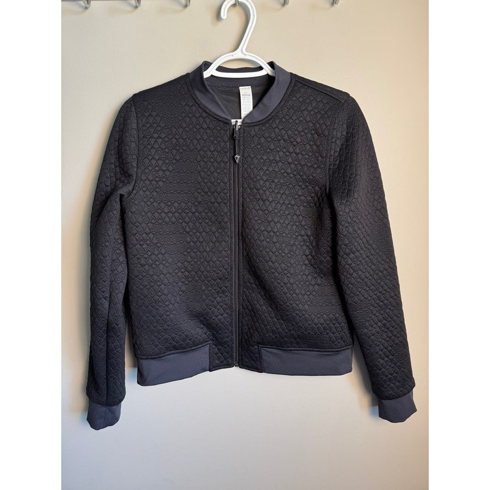 Ivivva by Lululemon Girls Quilted Bomber Jacket 14 Full Zip Outerwear Athleisure